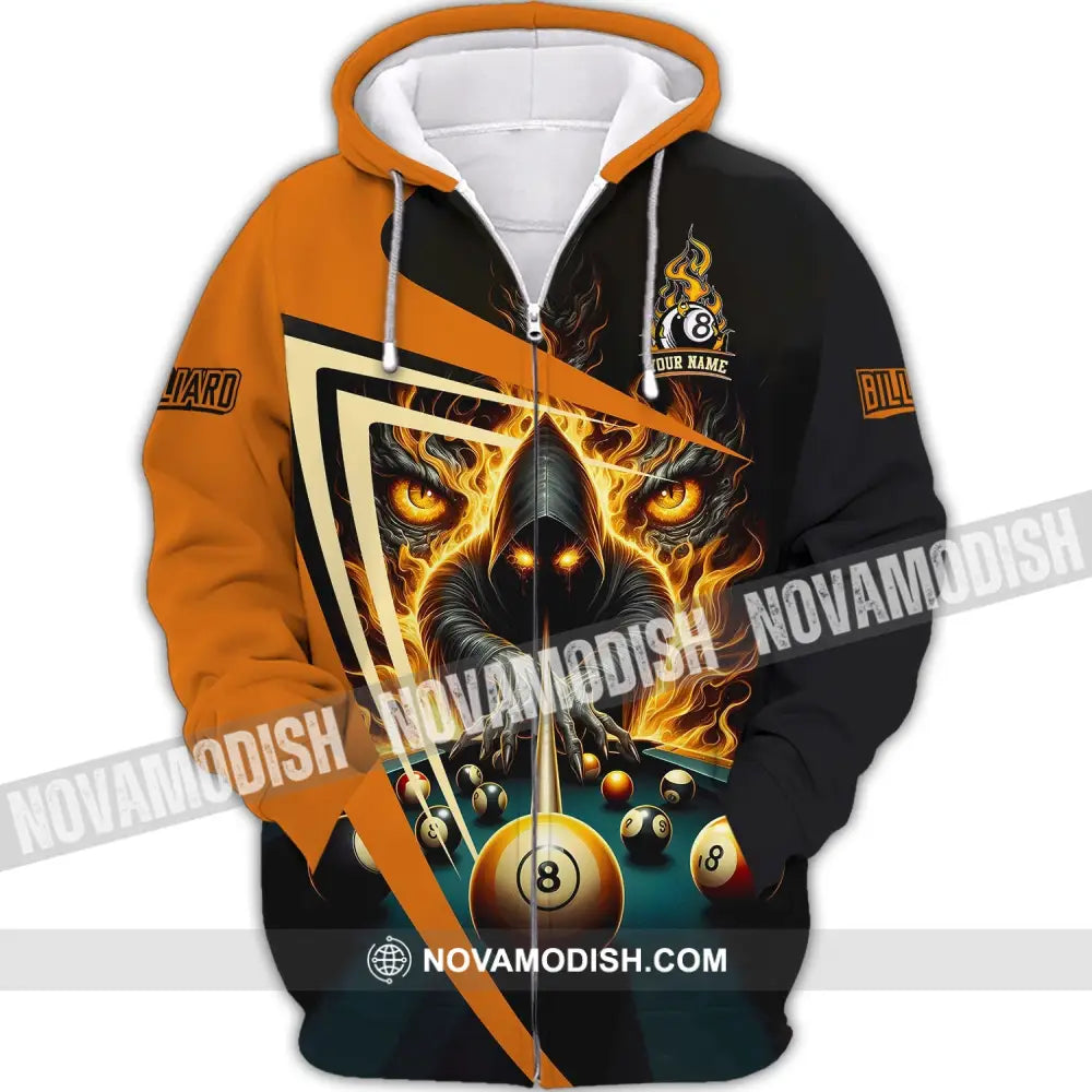 Unisex Shirt - Custom Name Shirt Ghost Of Billiards Zipper Hoodie / S T-shirt
