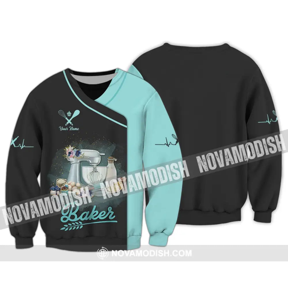 Unisex Shirt - Custom Name Shirt - Gift For Baker Kitchen Custom Name Chef Shirt Long Sleeve / S T-shirt