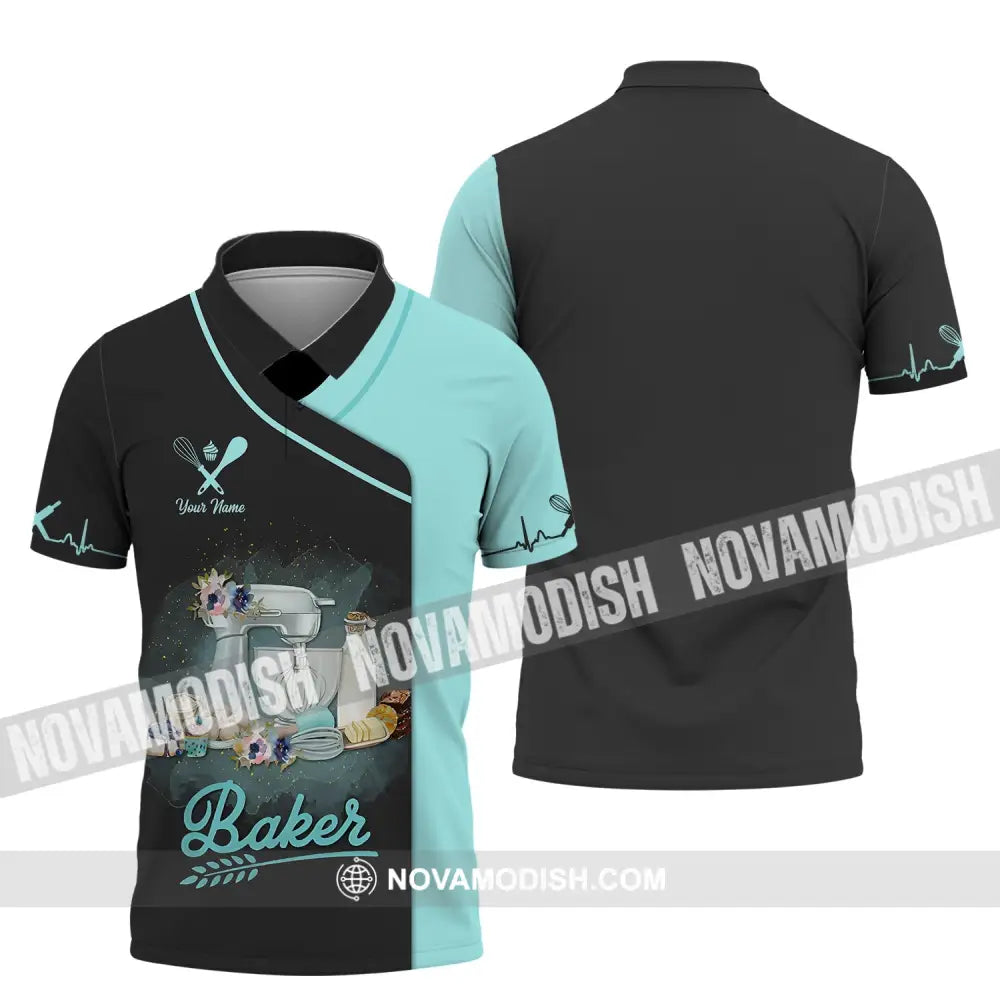 Unisex Shirt - Custom Name Shirt - Gift For Baker Kitchen Custom Name Chef Shirt Polo Shirt / S T-shirt