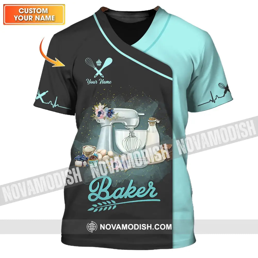 Unisex Shirt - Custom Name Shirt - Gift For Baker Kitchen Custom Name Chef Shirt T-shirt