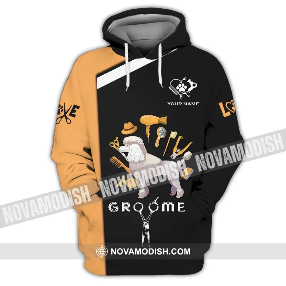 Unisex Shirt - Custom Name Shirt - Gift For Groomer Custom Groomer Name Shirt Hoodie / S T-shirt