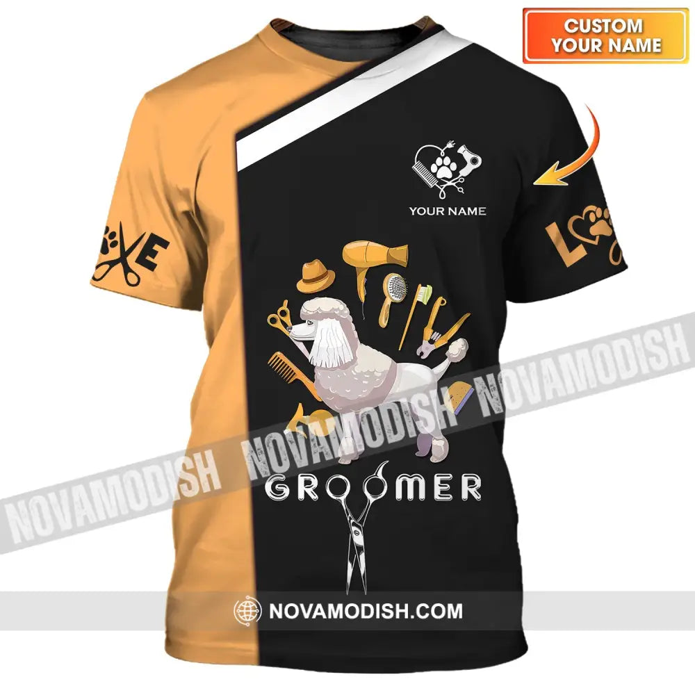 Unisex Shirt - Custom Name Shirt - Gift For Groomer Custom Groomer Name Shirt T-shirt