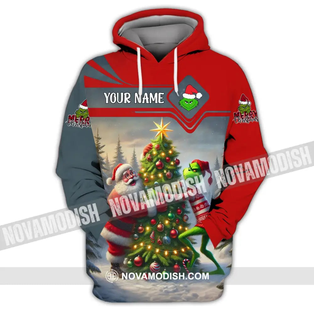 Unisex Shirt Custom Name Grinch Christmas Merry Grinchmas Gift Hoodie / S T-Shirt