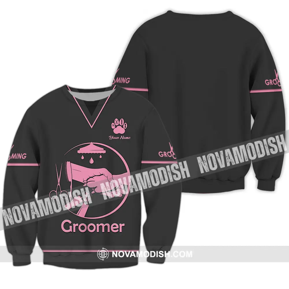 Unisex Shirt - Custom Name Groomer Shirt Grooming Long Sleeve / S T-shirt