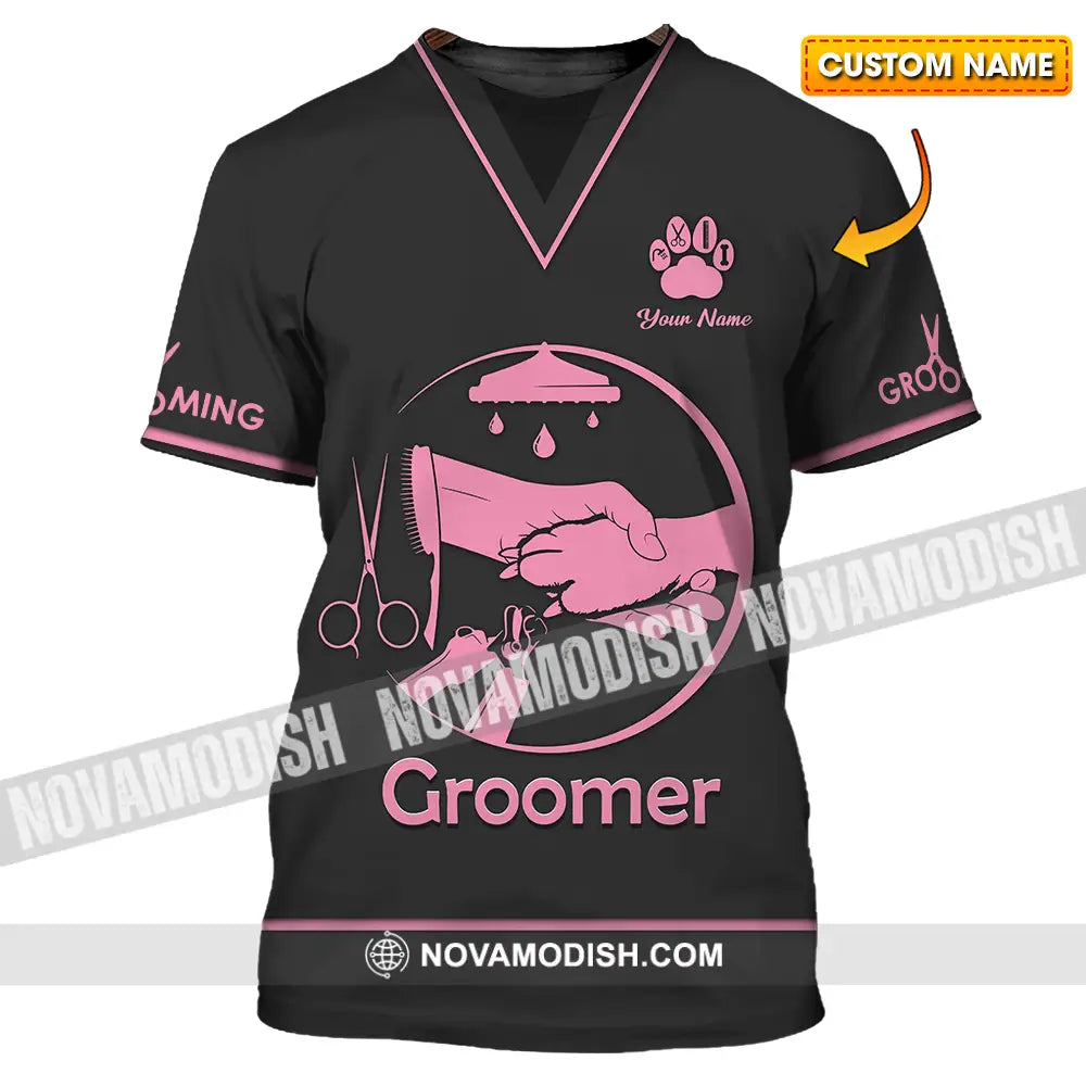 Unisex Shirt - Custom Name Groomer Shirt Grooming T-shirt