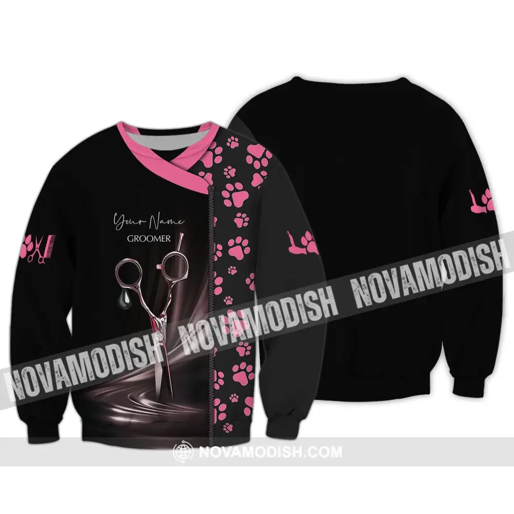 Unisex Shirt - Custom Name Shirt - Groomer Paws Custom Name Shirt Long Sleeve / S T-shirt