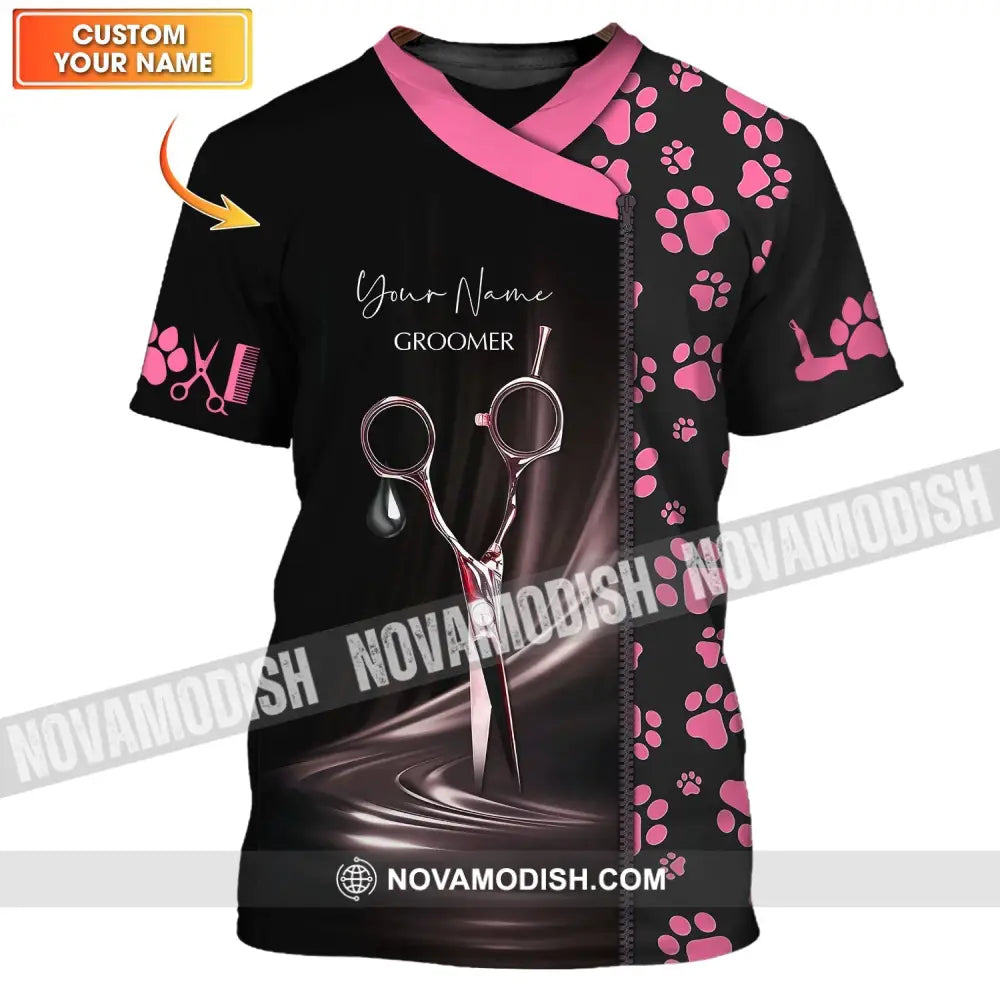 Unisex Shirt - Custom Name Shirt - Groomer Paws Custom Name Shirt T-shirt