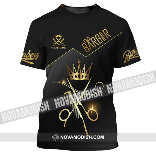 Unisex Shirt - Custom Name Shirt - Hair Dresser Barber Gold Name Shirt T-Shirt / S T-shirt