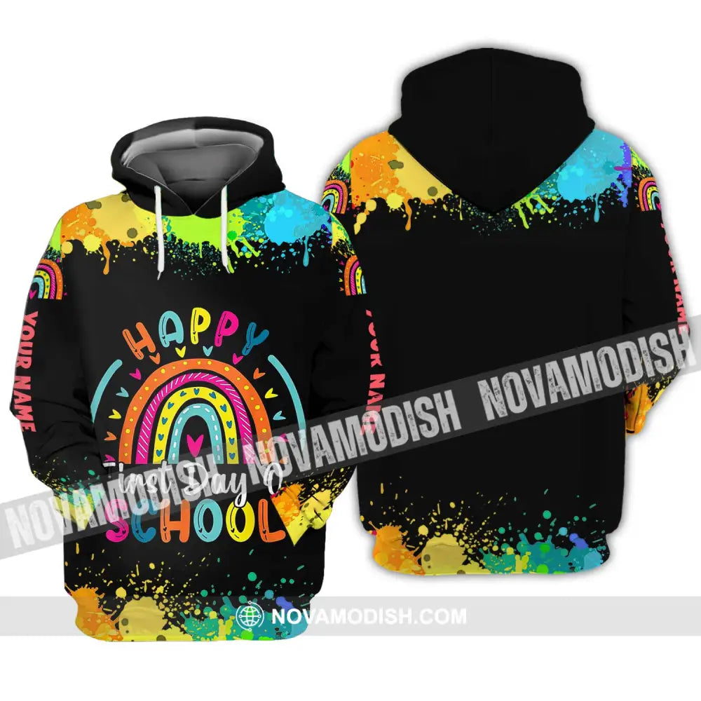 Unisex Shirt - Custom Name Happy First Day Of School Shirt Hoodie / S T-shirt
