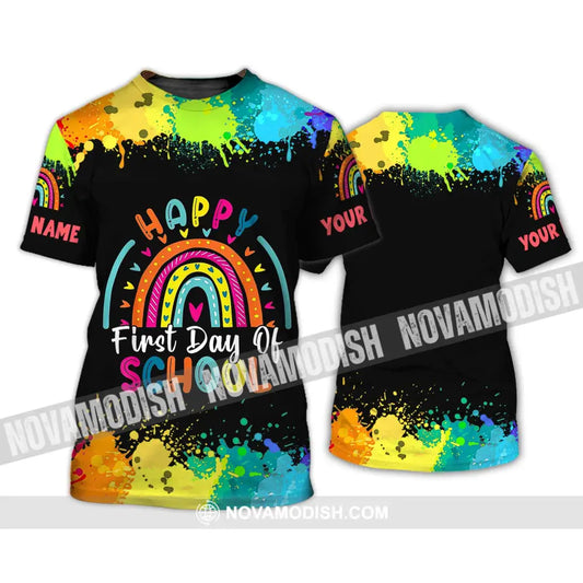 Unisex Shirt - Custom Name Happy First Day Of School Shirt T-Shirt / S T-shirt