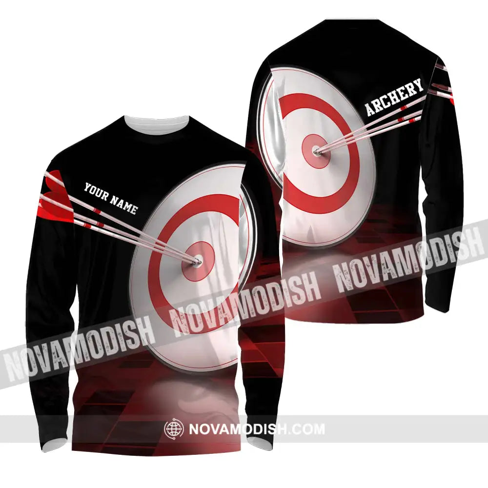 Unisex Shirt - Custom Name Hit The Archery Darts Shirt Long Sleeve Shirt / S T-shirt