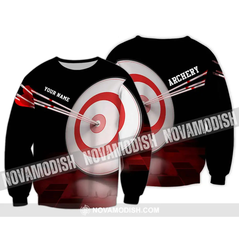 Unisex Shirt - Custom Name Hit The Archery Darts Shirt Long Sleeve / S T-shirt