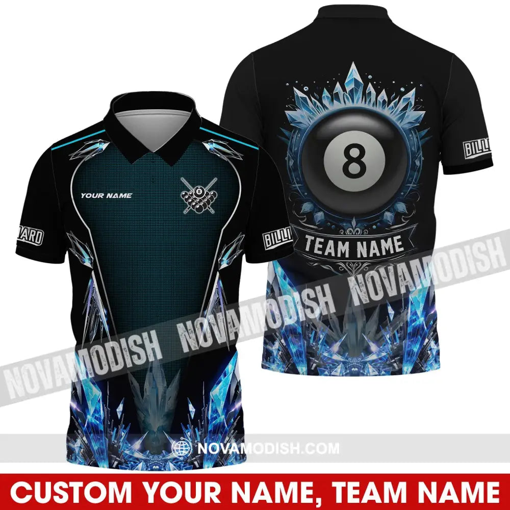 Unisex Shirt - Custom Name Shirt Ice Billiards Balls Number 8 T-shirt