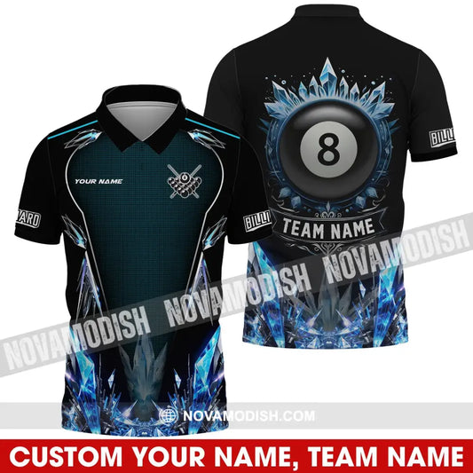 Unisex Shirt - Custom Name Shirt Ice Billiards Balls Number 8 T-shirt