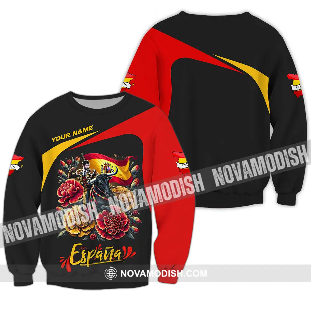 Unisex Shirt - Custom Name Icon Spain Shirt Long Sleeve / S T-shirt