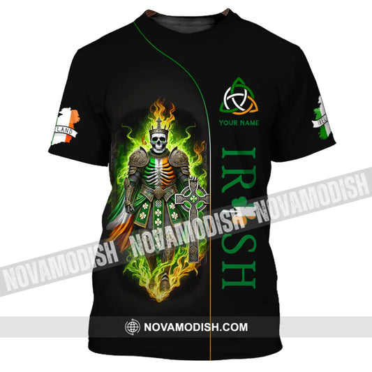 Unisex Shirt Custom Name Ireland Irish Polo Long Sleeve T-Shirt / S T-Shirt