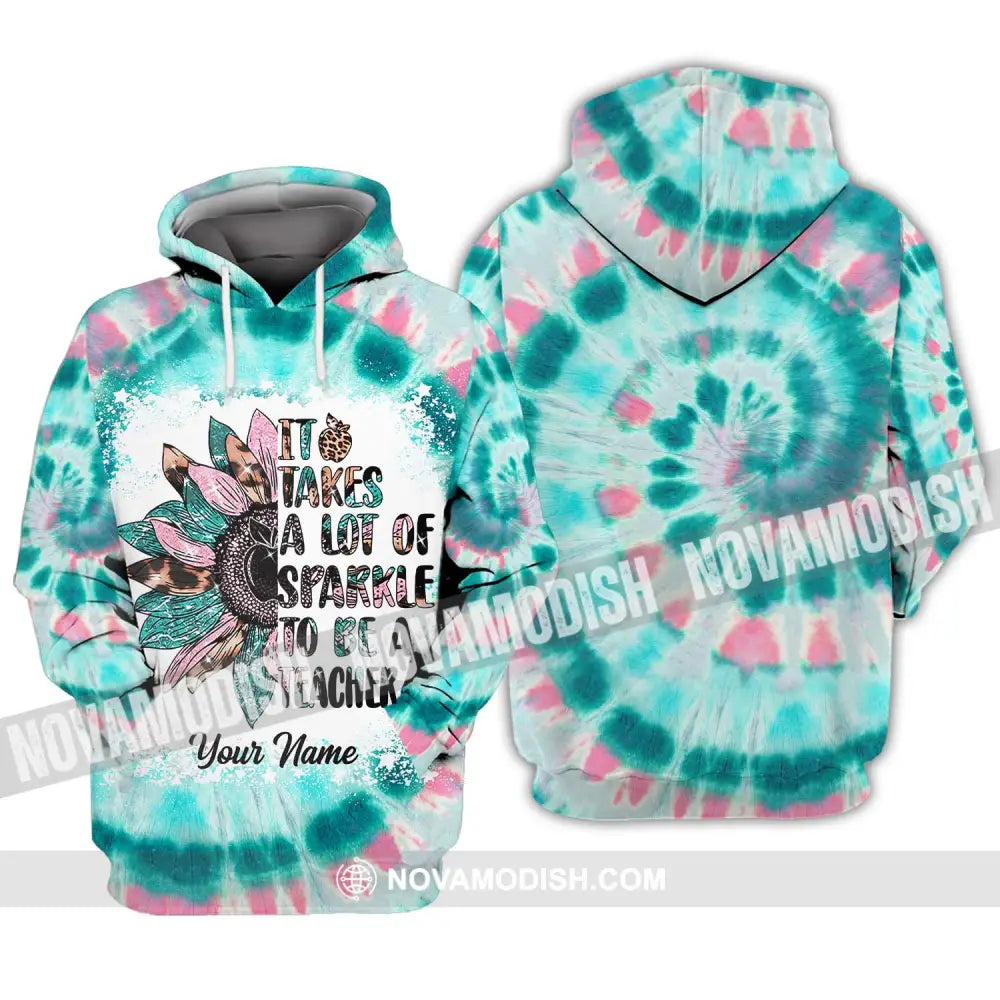 Unisex Shirt - Custom Name Shirt It Takes A Lot Of Sparkle To Be A Teacher Hoodie / S T-shirt