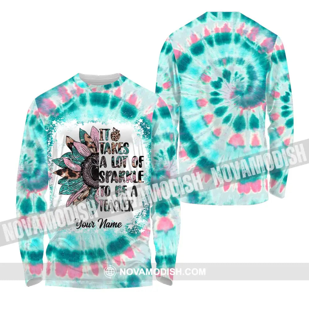 Unisex Shirt - Custom Name Shirt It Takes A Lot Of Sparkle To Be A Teacher Long Sleeve Shirt / S T-shirt