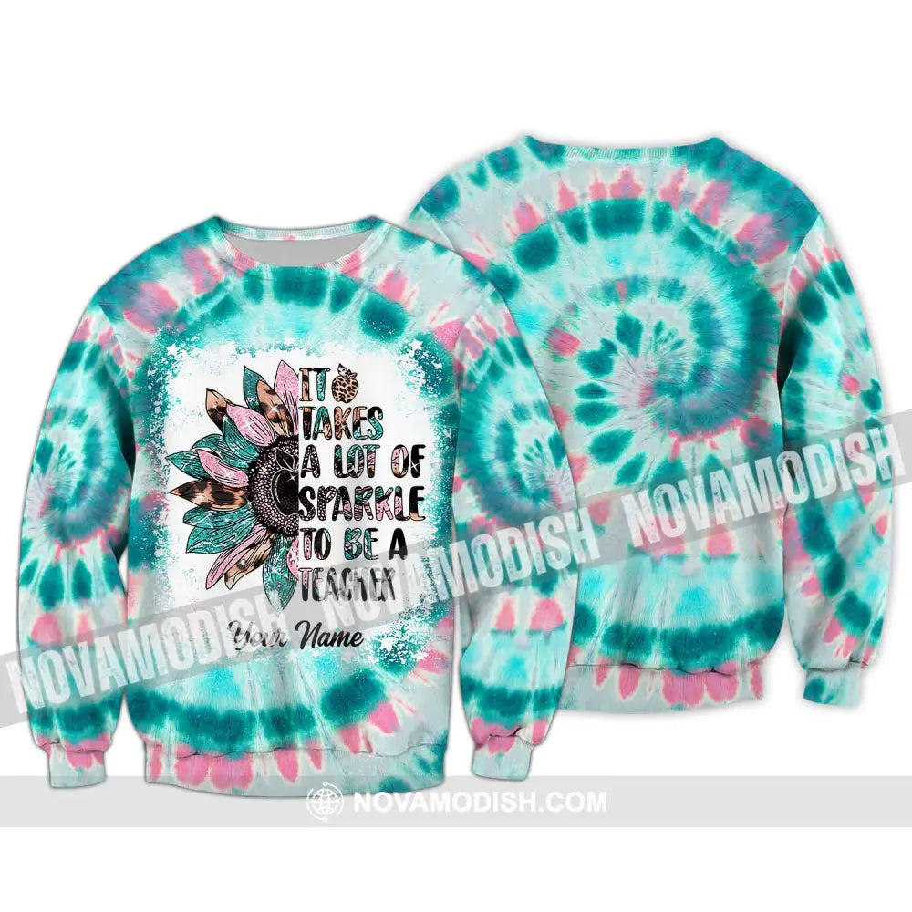 Unisex Shirt - Custom Name Shirt It Takes A Lot Of Sparkle To Be A Teacher Long Sleeve / S T-shirt