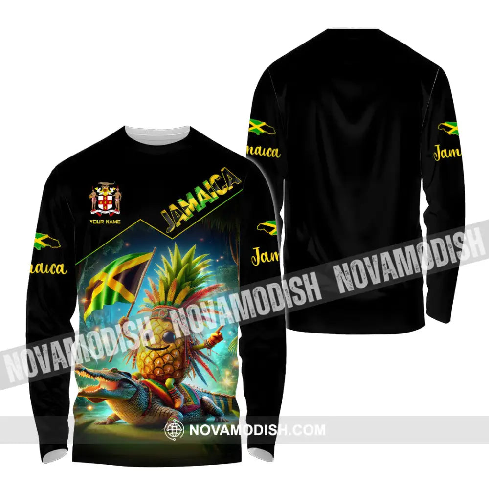 Unisex Shirt Custom Name Jamaica Gift For Lover Long Sleeve / S T-Shirt
