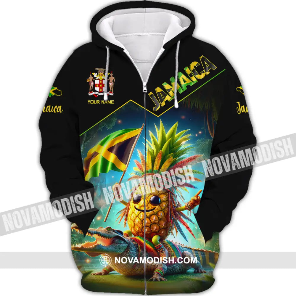 Unisex Shirt Custom Name Jamaica Gift For Lover Zipper Hoodie / S T-Shirt
