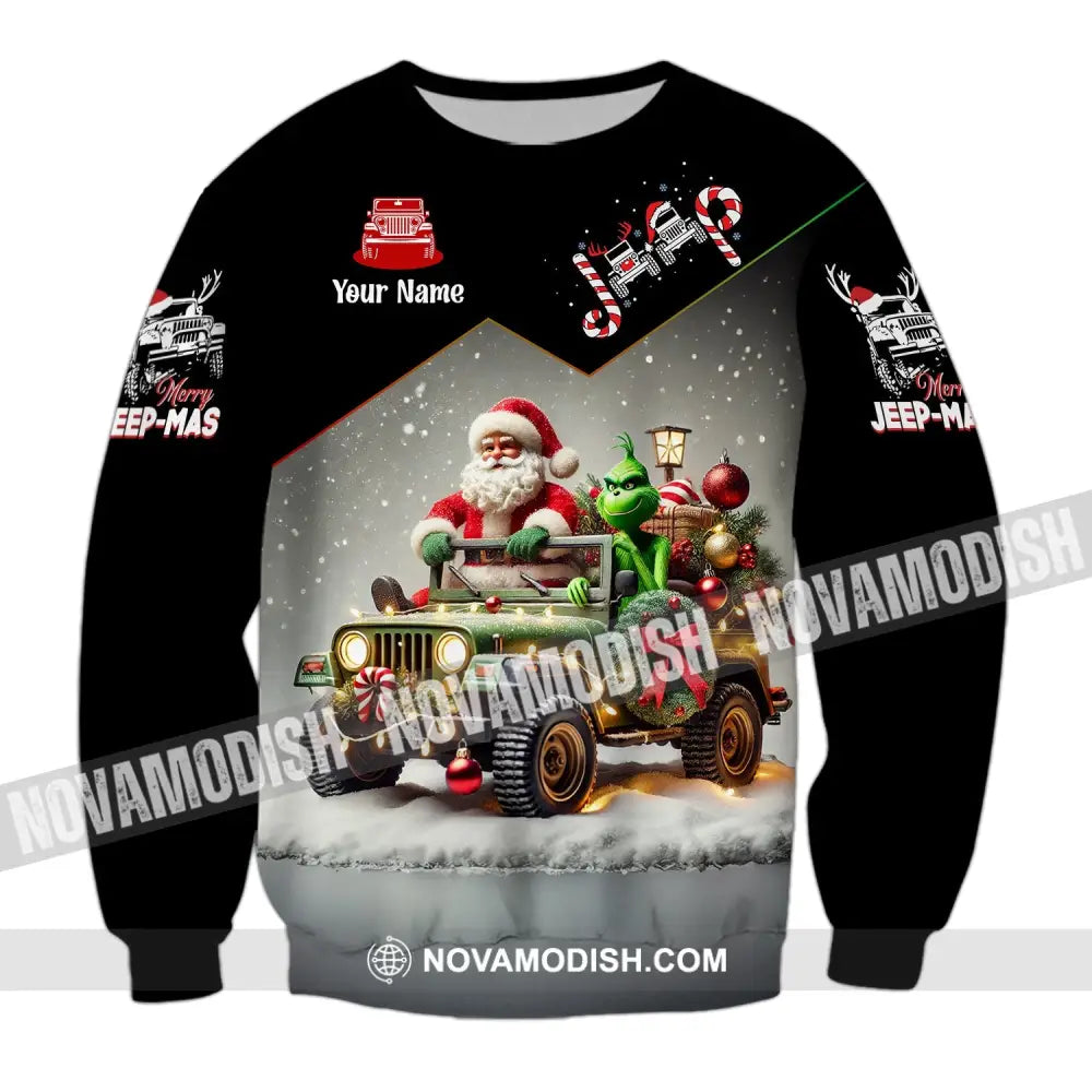 Unisex Shirt Custom Name Jeep Gladiator Christmas Polo Long Sleeve / S T-Shirt