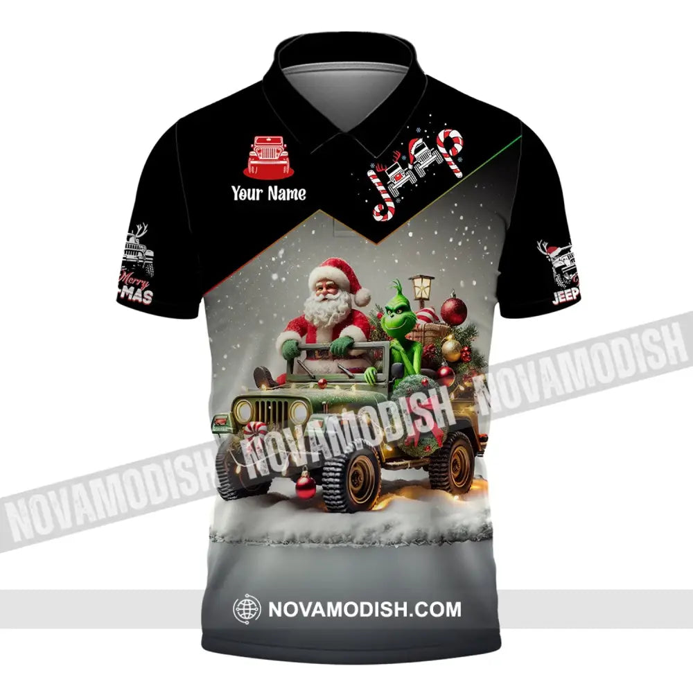 Unisex Shirt Custom Name Jeep Gladiator Christmas Polo Long Sleeve / S T-Shirt