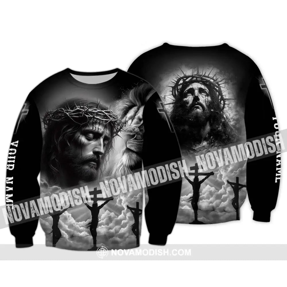 Unisex Shirt - Custom Name Jesus Shirt Black Long Sleeve / S T-shirt