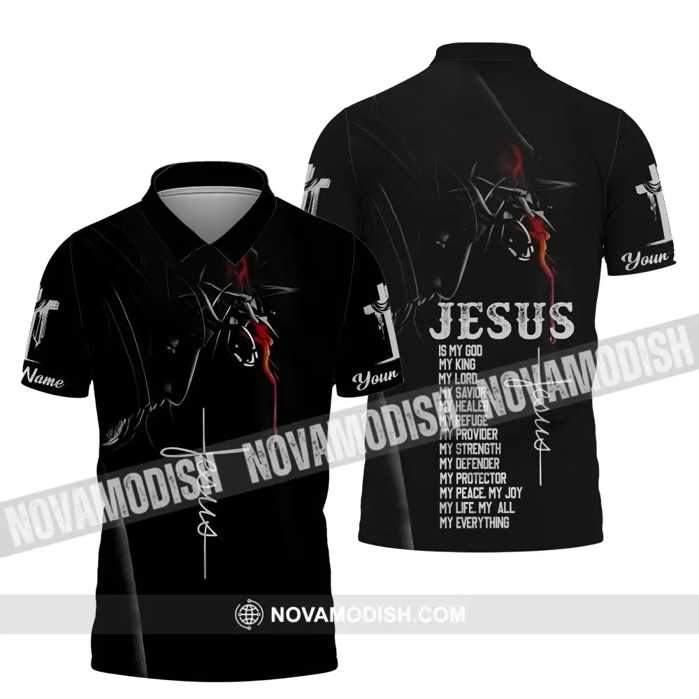 Unisex Shirt - Custom Name Jesus Shirt Jesus Is My God Polo Shirt / S T-shirt
