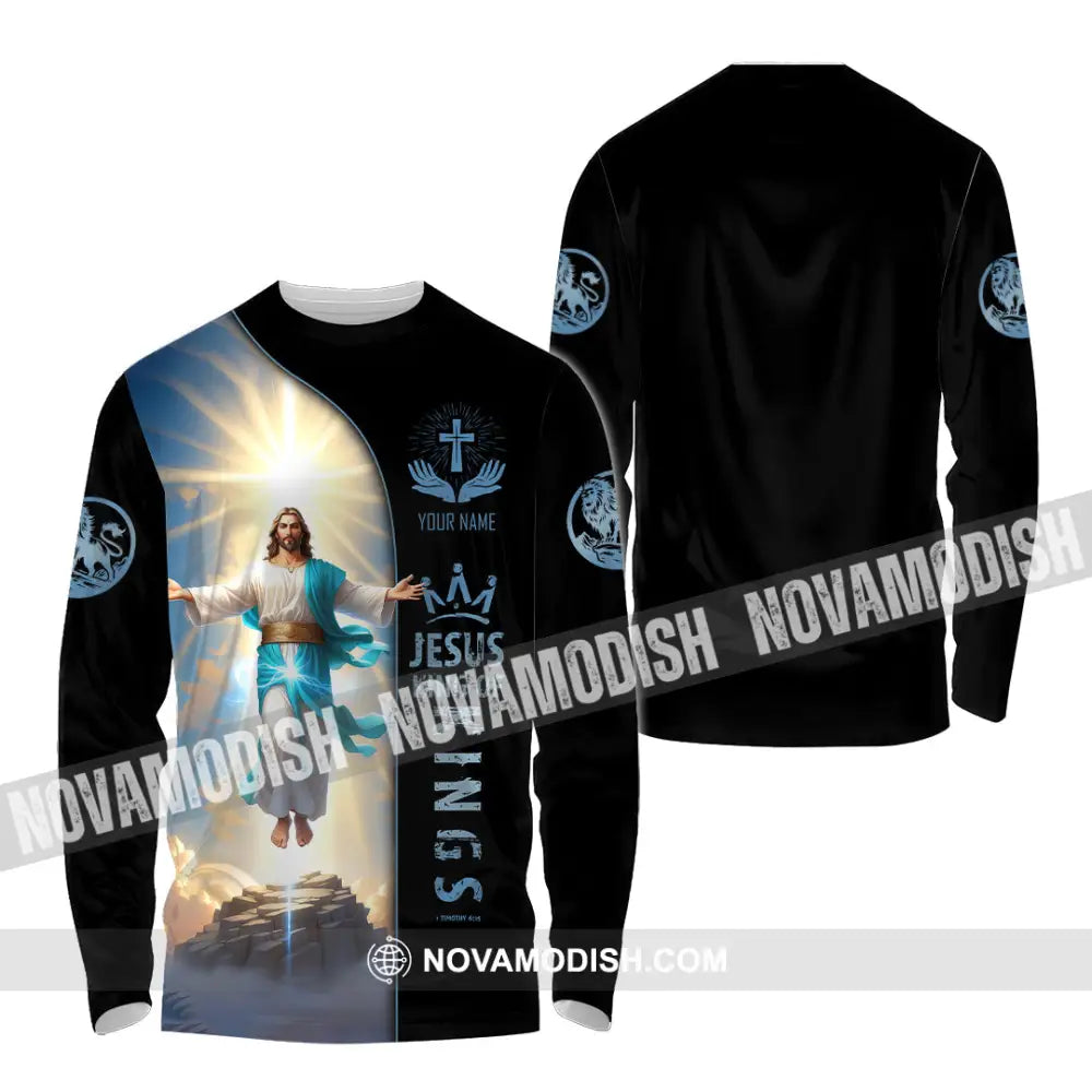 Unisex Shirt - Custom Name Shirt Jesus King Of King Long Sleeve Shirt / S T-shirt