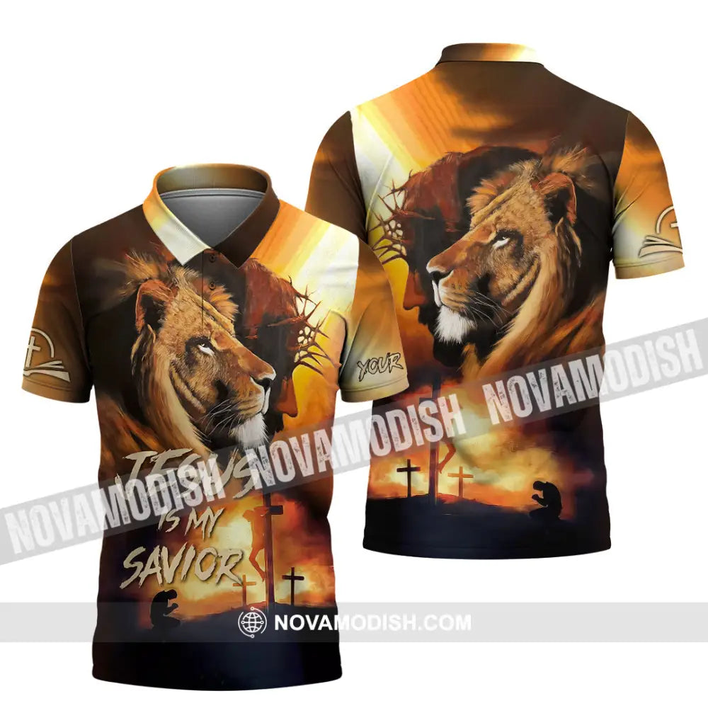 Unisex Shirt - Custom Name Jesus Shirt My Lion Savior Polo Shirt / S T-shirt