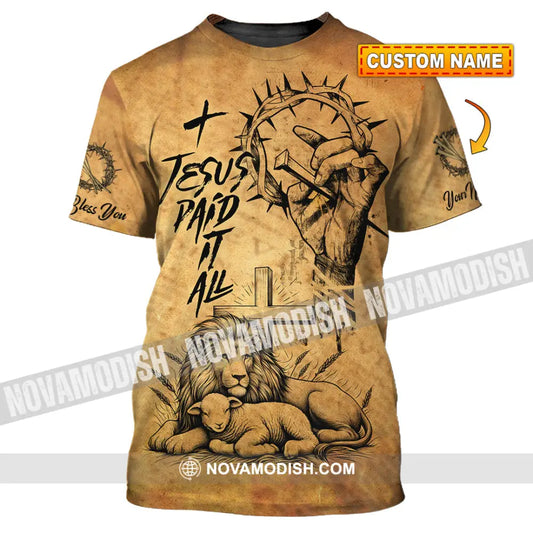 Unisex Shirt - Custom Name Jesus Paid It All Shirt T-shirt