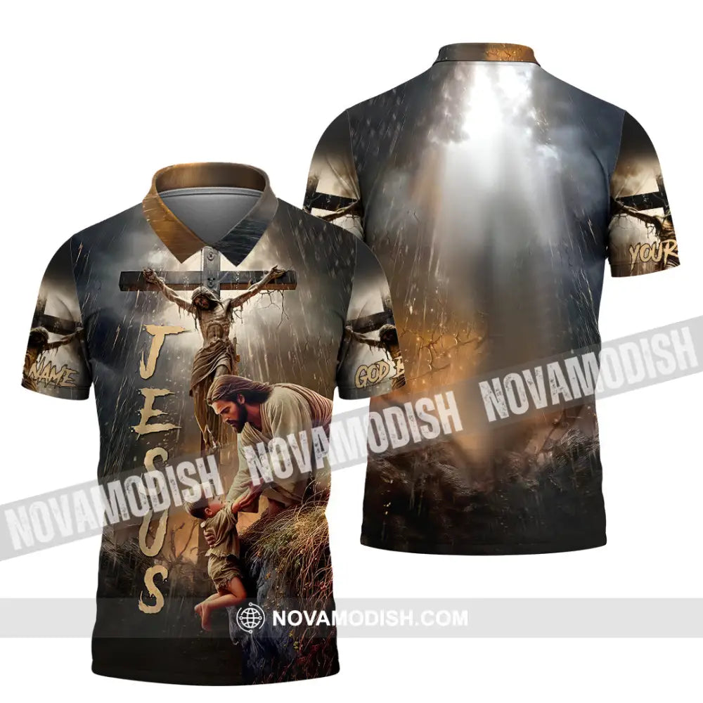 Unisex Shirt - Custom Name Jesus Saving Shirt Polo Shirt / S T-shirt