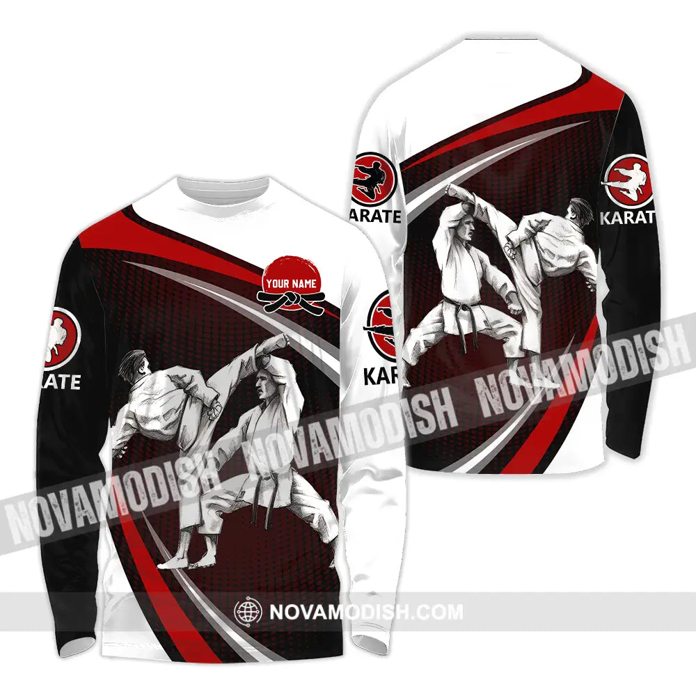 Unisex Shirt - Custom Name Karate Shirt Combat Long Sleeve Shirt / S T-shirt