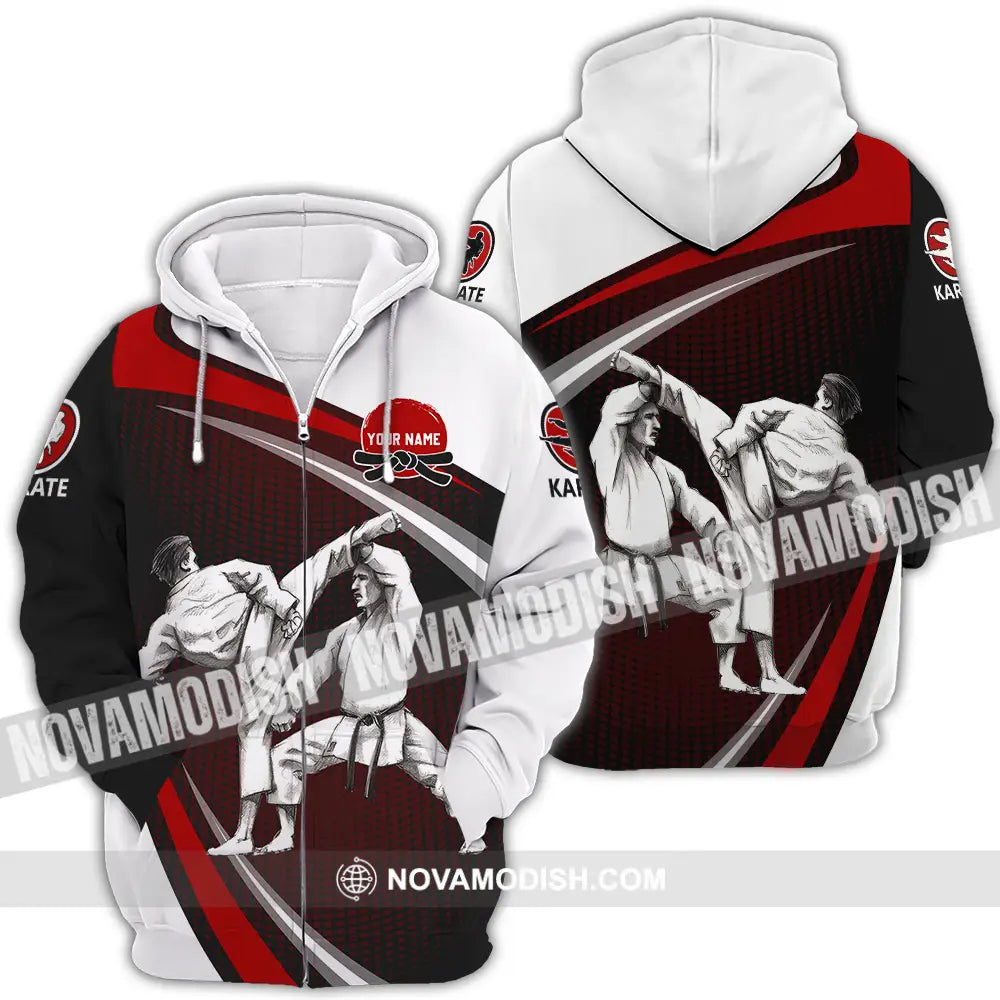 Unisex Shirt - Custom Name Karate Shirt Combat Zipper Hoodie / S T-shirt