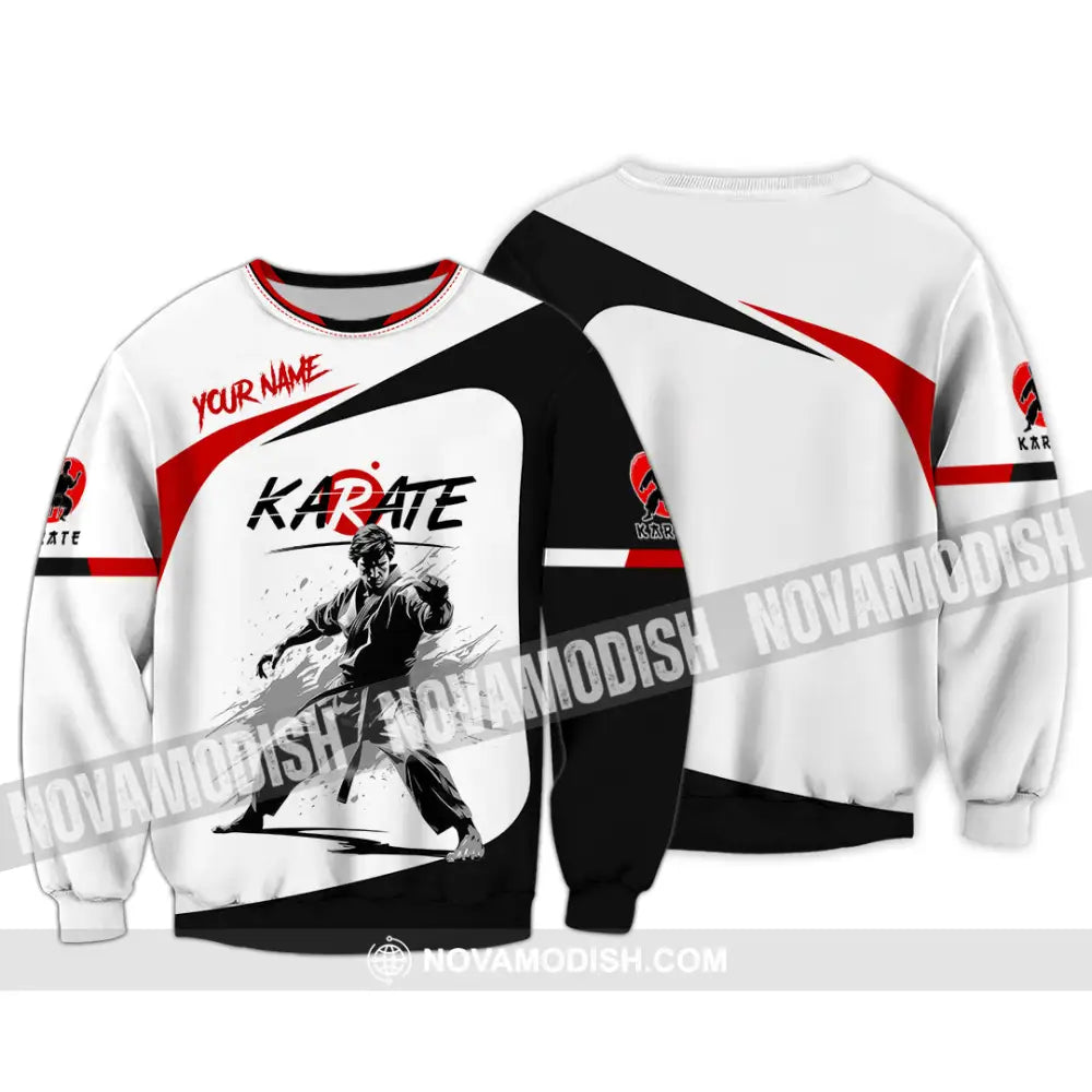 Unisex Shirt - Custom Name Karate Sport Shirt Fighter Long Sleeve / S T-shirt