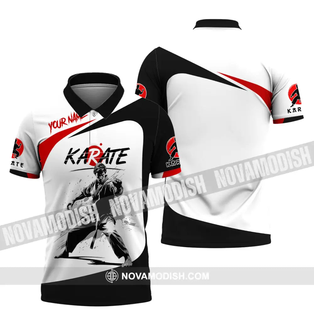 Unisex Shirt - Custom Name Karate Sport Shirt Fighter Polo Shirt / S T-shirt