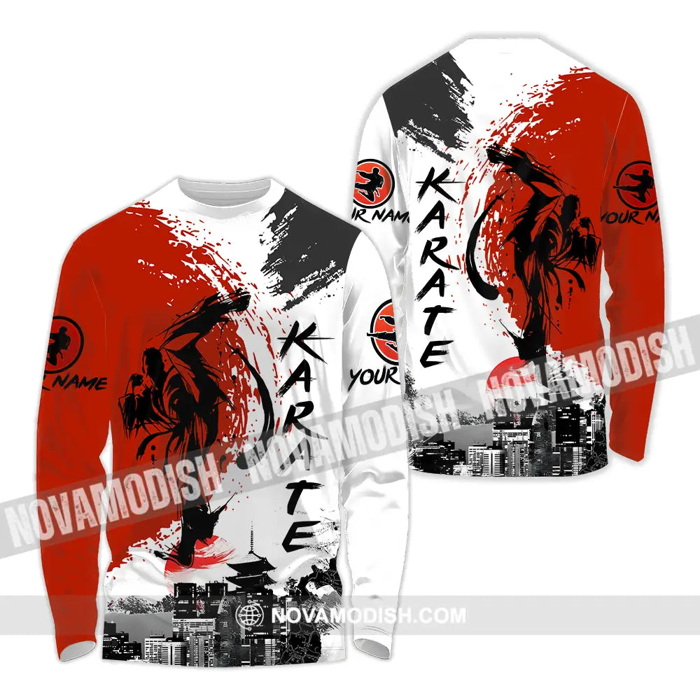 Unisex Shirt - Custom Name Karate Shirt Tradition Long Sleeve Shirt / S T-shirt