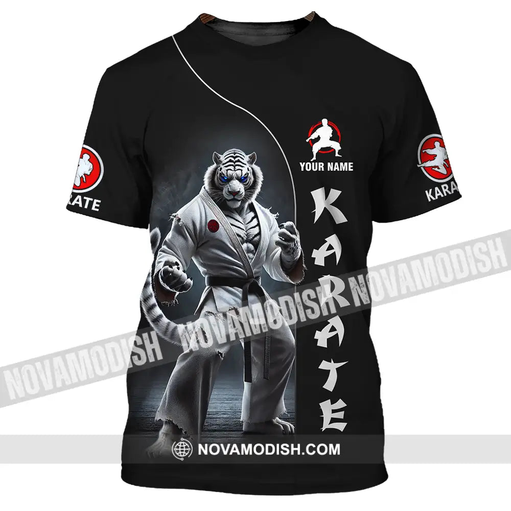 Unisex Shirt - Custom Name Karate Shirt White Tiger T-Shirt / S T-shirt