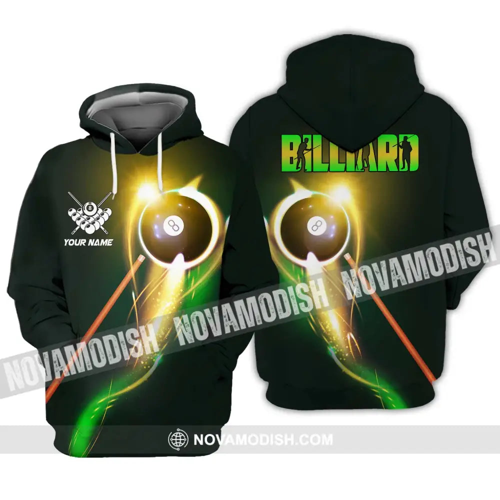 Unisex Shirt - Custom Name Light Billiard Player Shirt Hoodie / S T-shirt
