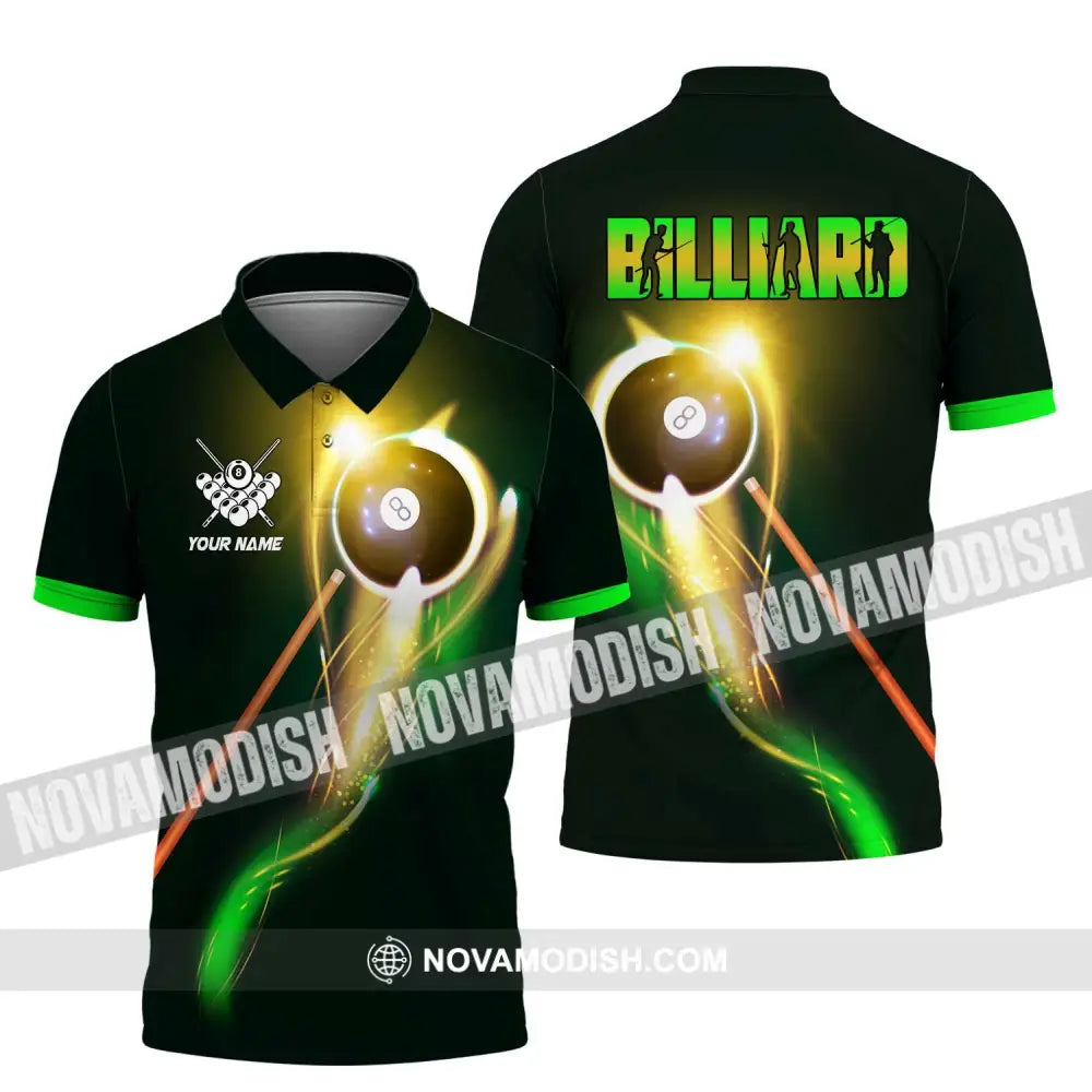 Unisex Shirt - Custom Name Light Billiard Player Shirt Polo Shirt / S T-shirt