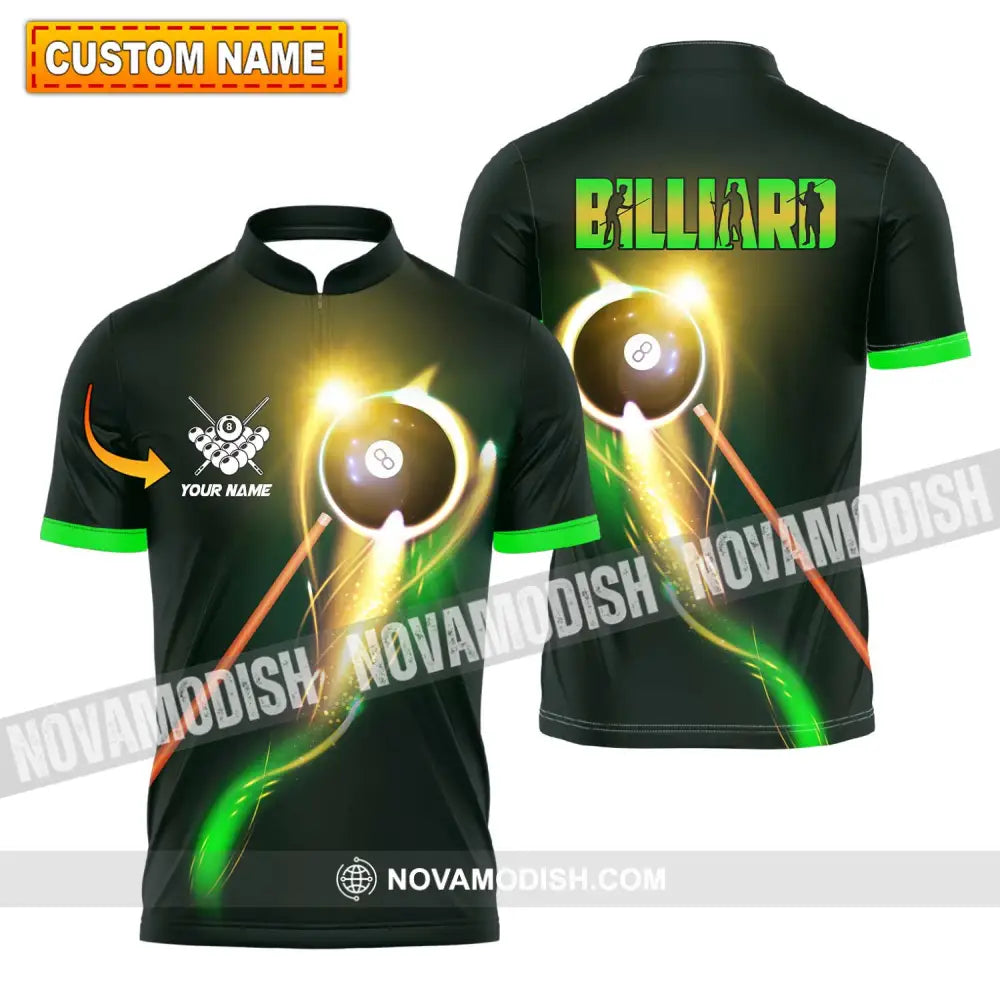 Unisex Shirt - Custom Name Light Billiard Player Shirt T-shirt