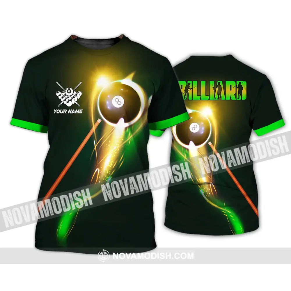 Unisex Shirt - Custom Name Light Billiard Player Shirt T-Shirt / S T-shirt