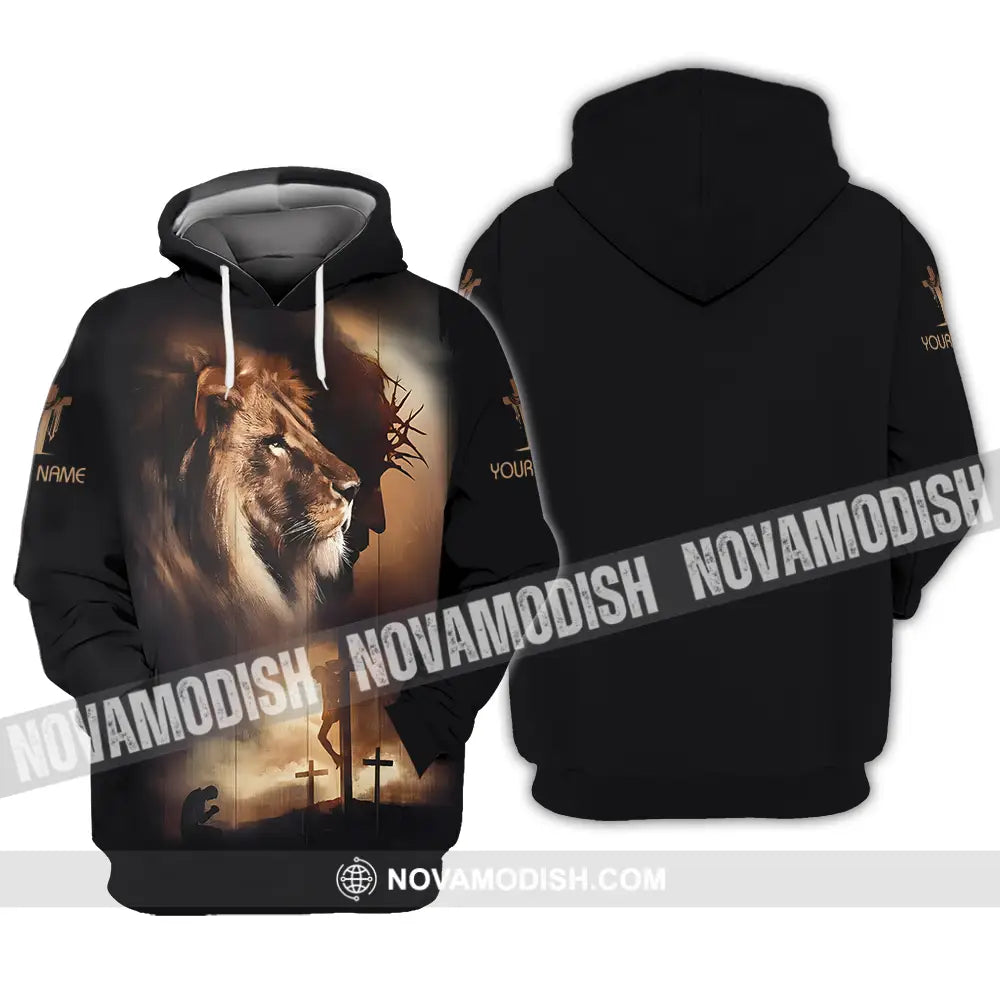 Unisex Shirt - Custom Name Shirt Lion Jesus Hoodie / S T-shirt