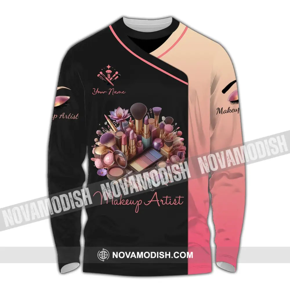 Unisex Shirt - Custom Name Makeup Artist Long Sleeve / S T-Shirt