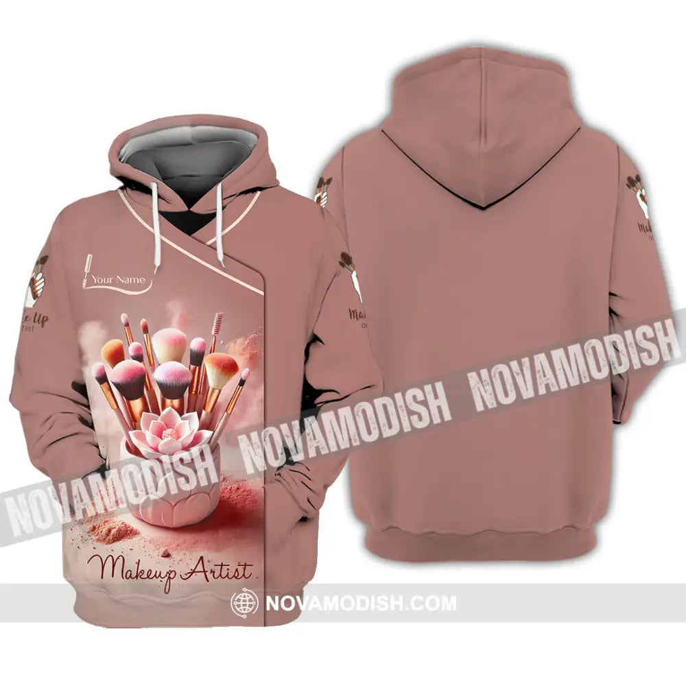 Unisex Shirt Custom Name Makeup Artist Polo Long Sleeve Hoodie / S T-Shirt