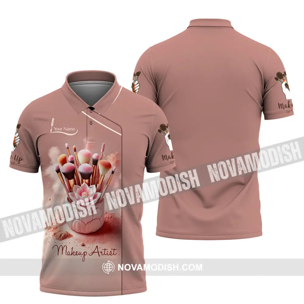 Unisex Shirt Custom Name Makeup Artist Polo Long Sleeve / S T-Shirt