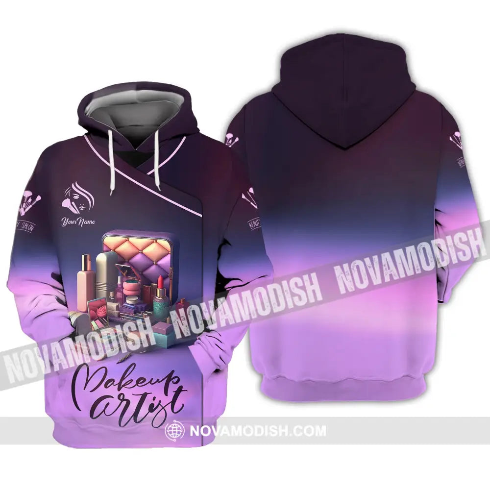 Unisex Shirt Custom Name Makeup Artist T-Shirt Gift For Hoodie / S