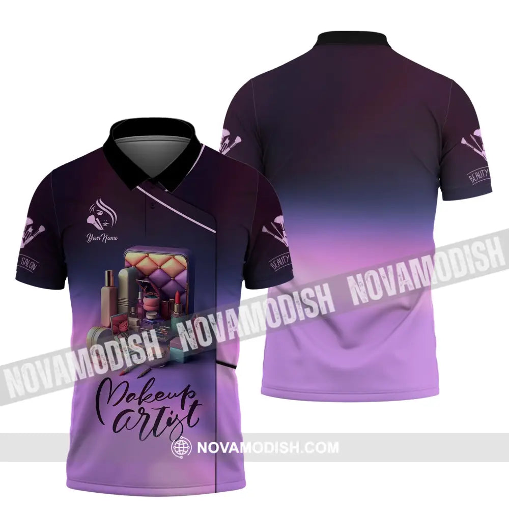 Unisex Shirt Custom Name Makeup Artist T-Shirt Gift For Polo / S