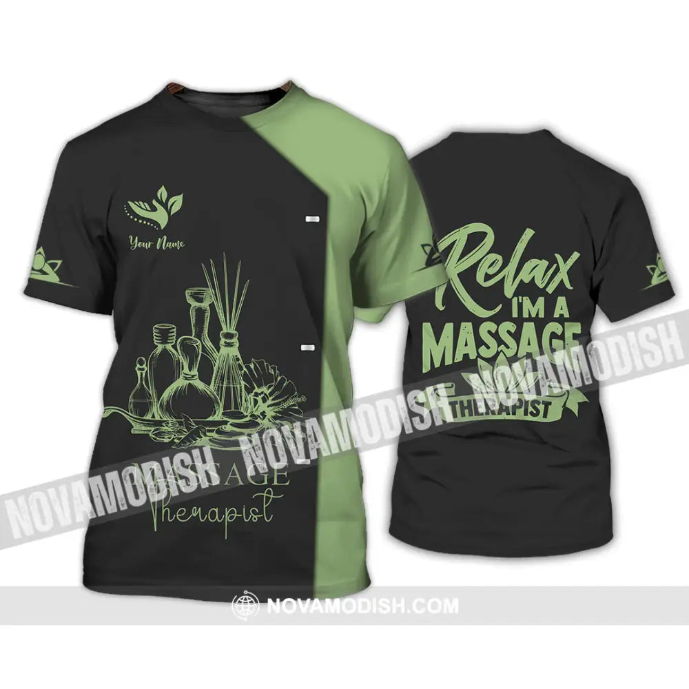 Unisex Shirt - Custom Name Massage Therapist Shirt Green Tea T-Shirt / S T-shirt